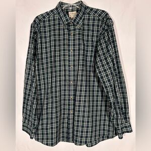 LL BEAN TRADITIONAL FIT PLAID FLANNEL TARTAN OUTDOOR BUTTON DOWN SHIRT MEN LARGE